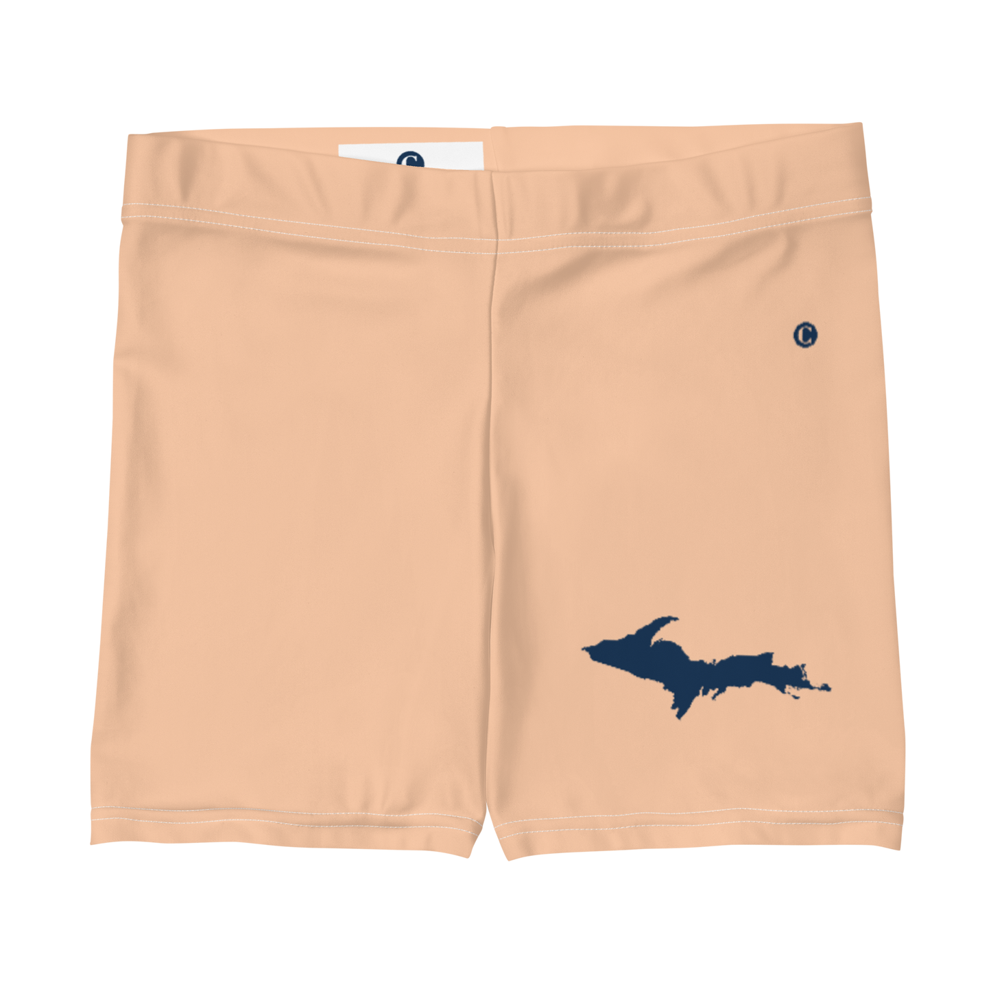 Michigan Upper Peninsula Tight Shorts (w/ UP Outline) | Peach