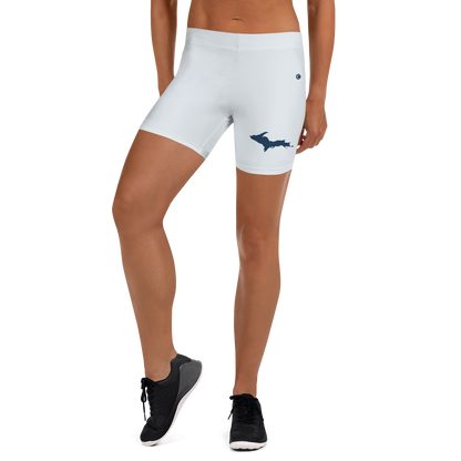 Michigan Upper Peninsula Tight Shorts (w/ UP Outline) | Gossy White