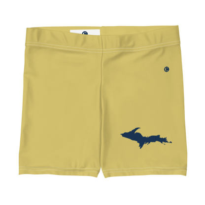 Michigan Upper Peninsula Tight Shorts (w/ UP Outline) | Plum Yellow