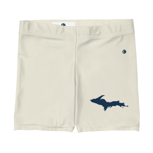 Michigan Upper Peninsula Tight Shorts (w/ UP Outline) | Ivory White