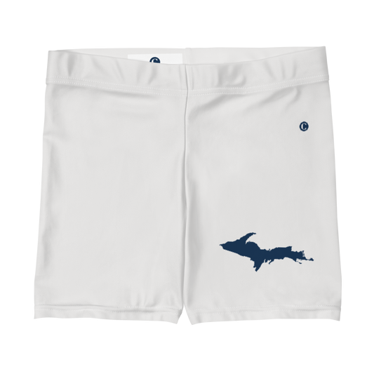 Michigan Upper Peninsula Tight Shorts (w/ UP Outline) | Birch Bark White