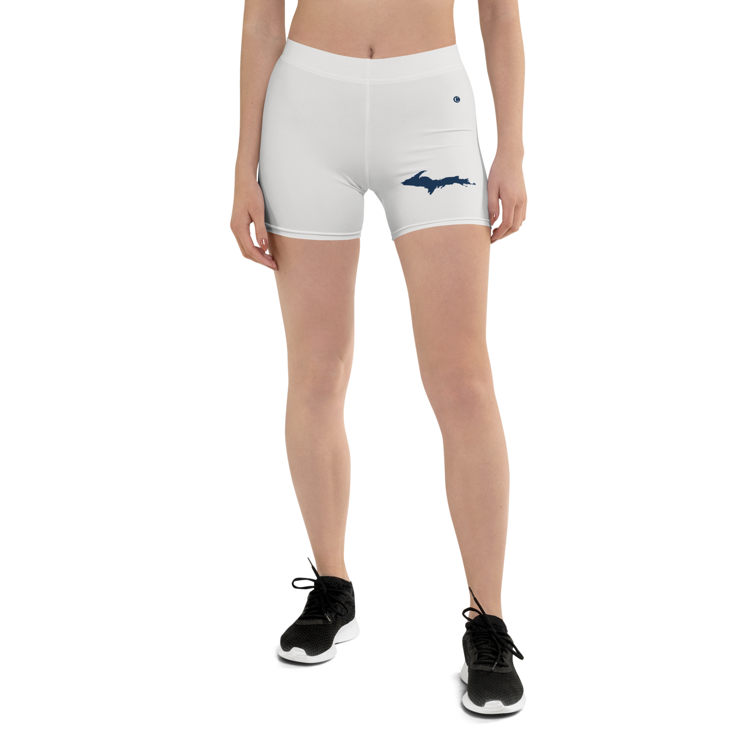 Michigan Upper Peninsula Tight Shorts (w/ UP Outline) | Birch Bark White