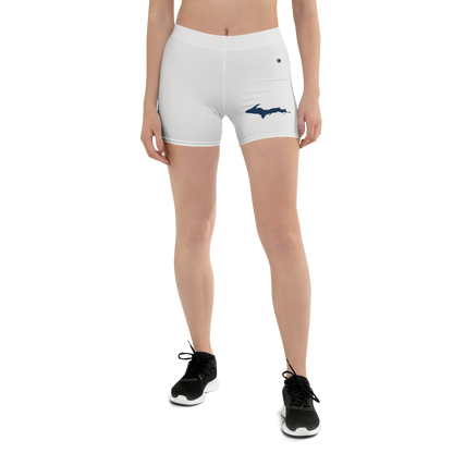 Michigan Upper Peninsula Tight Shorts (w/ UP Outline) | Birch Bark White