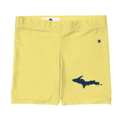 Michigan Upper Peninsula Tight Shorts (w/ UP Outline) | Cherry Yellow