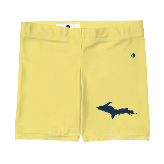 Michigan Upper Peninsula Tight Shorts (w/ UP Outline) | Cherry Yellow