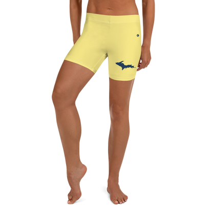 Michigan Upper Peninsula Tight Shorts (w/ UP Outline) | Cherry Yellow