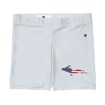 Michigan Upper Peninsula Tight Shorts (w/ UP USA Flag) | Gossy White