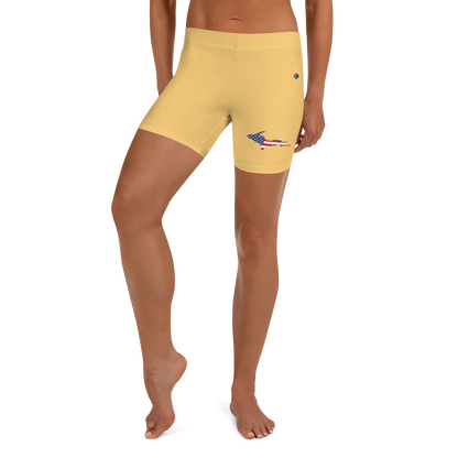 Michigan Upper Peninsula Tight Shorts (w/ UP Outline) | Citrine