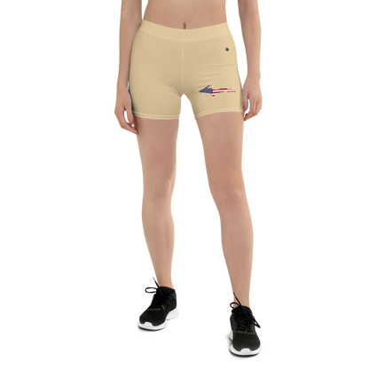 Michigan Upper Peninsula Tight Shorts (w/ UP Outline) | Maple Color