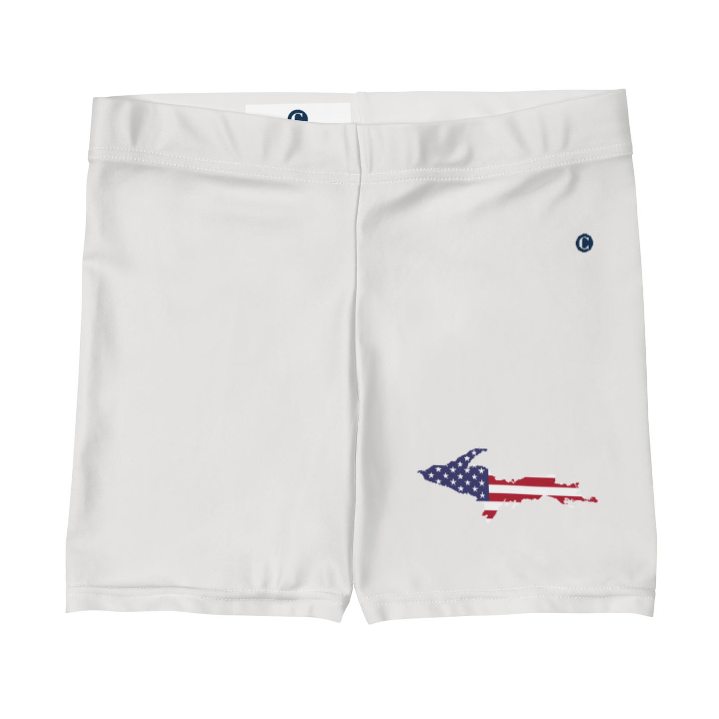 Michigan Upper Peninsula Tight Shorts (w/ UP Outline) | Birch Bark White