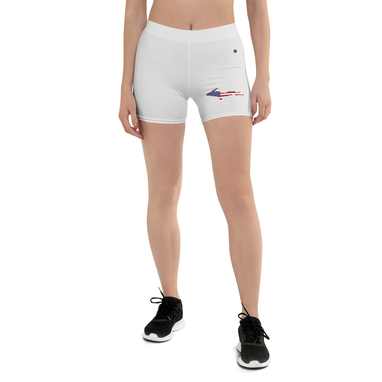 Michigan Upper Peninsula Tight Shorts (w/ UP Outline) | Birch Bark White