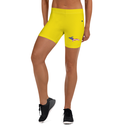 Michigan Upper Peninsula Tight Shorts (w/ UP Outline) | Gadsden Yellow