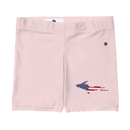 Michigan Upper Peninsula Tight Shorts (w/ UP Outline) | Pale Pink