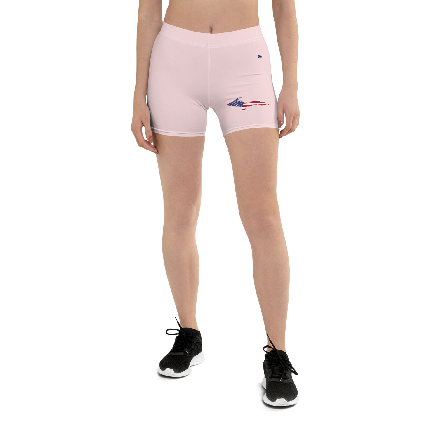 Michigan Upper Peninsula Tight Shorts (w/ UP Outline) | Pale Pink