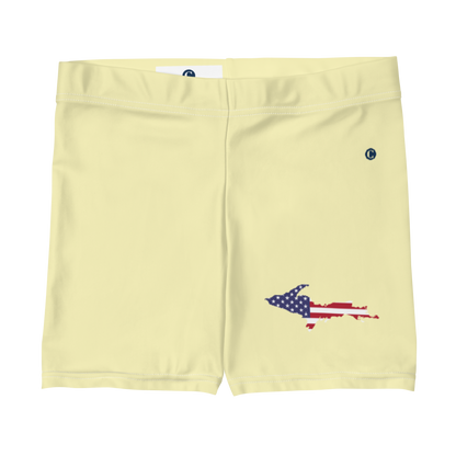 Michigan Upper Peninsula Tight Shorts (w/ UP Outline) | Canary Yellow