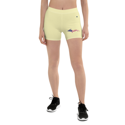 Michigan Upper Peninsula Tight Shorts (w/ UP Outline) | Canary Yellow