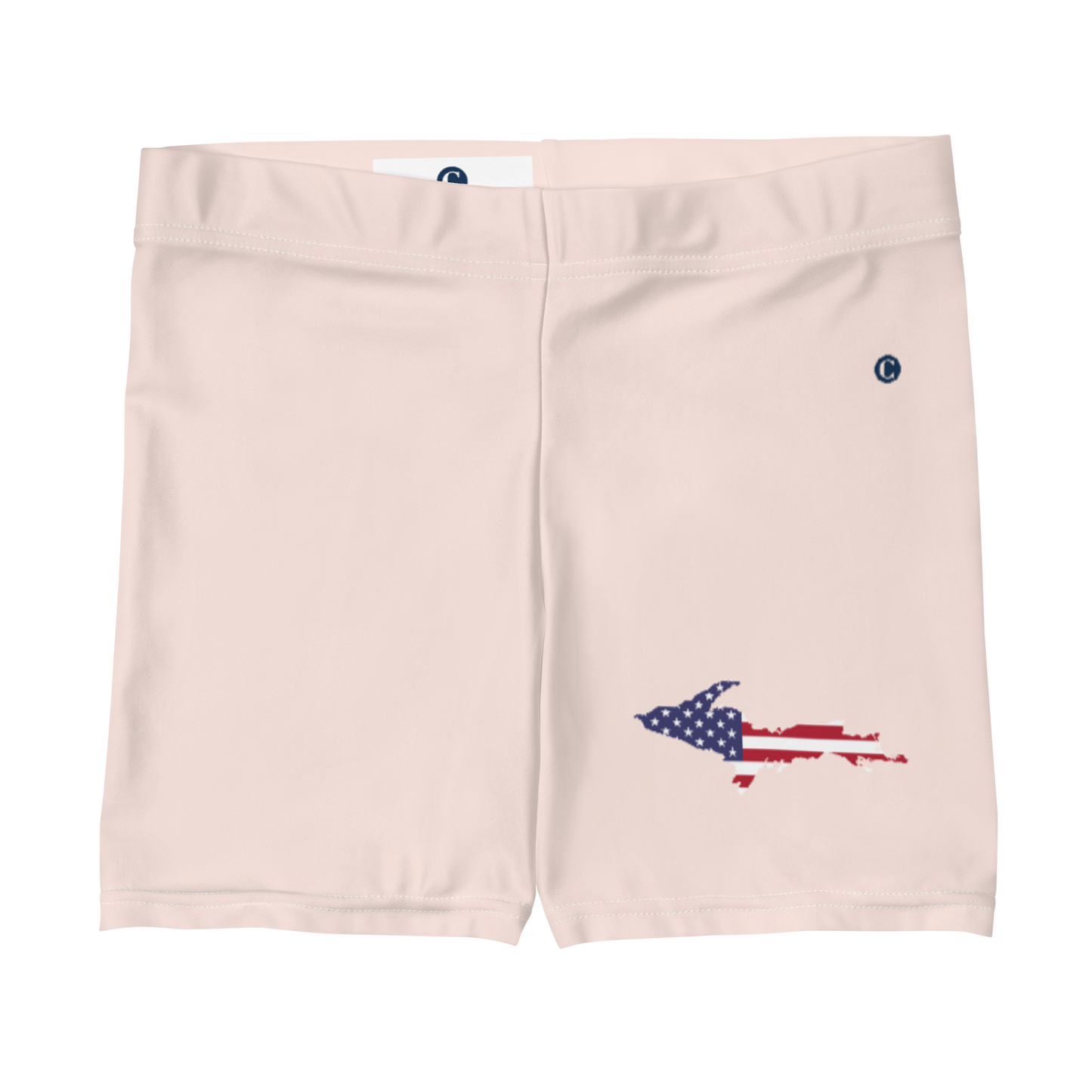 Michigan Upper Peninsula Tight Shorts (w/ UP Outline) | Champagne Pink