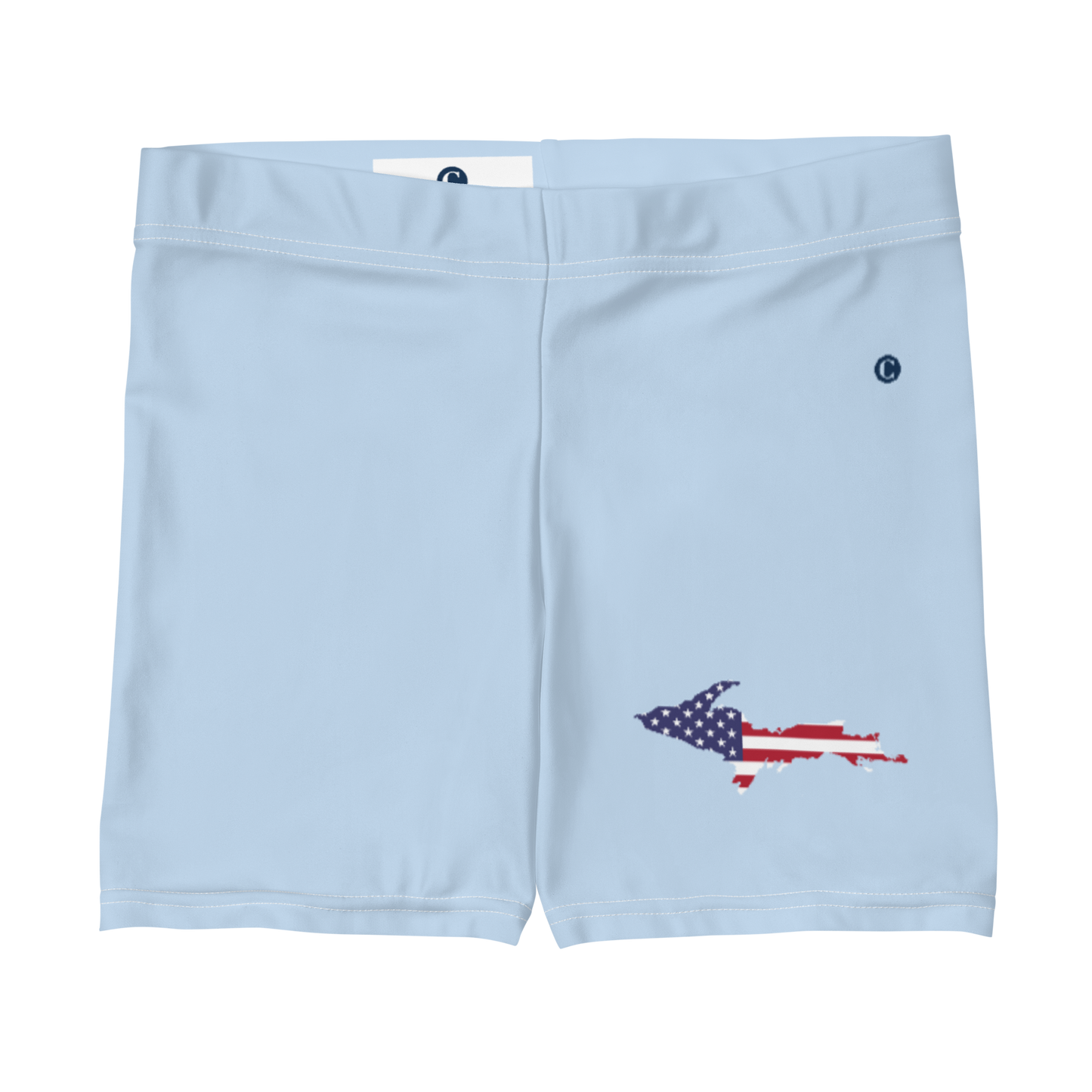 Michigan Upper Peninsula Tight Shorts (w/ UP Outline) | Light Blue