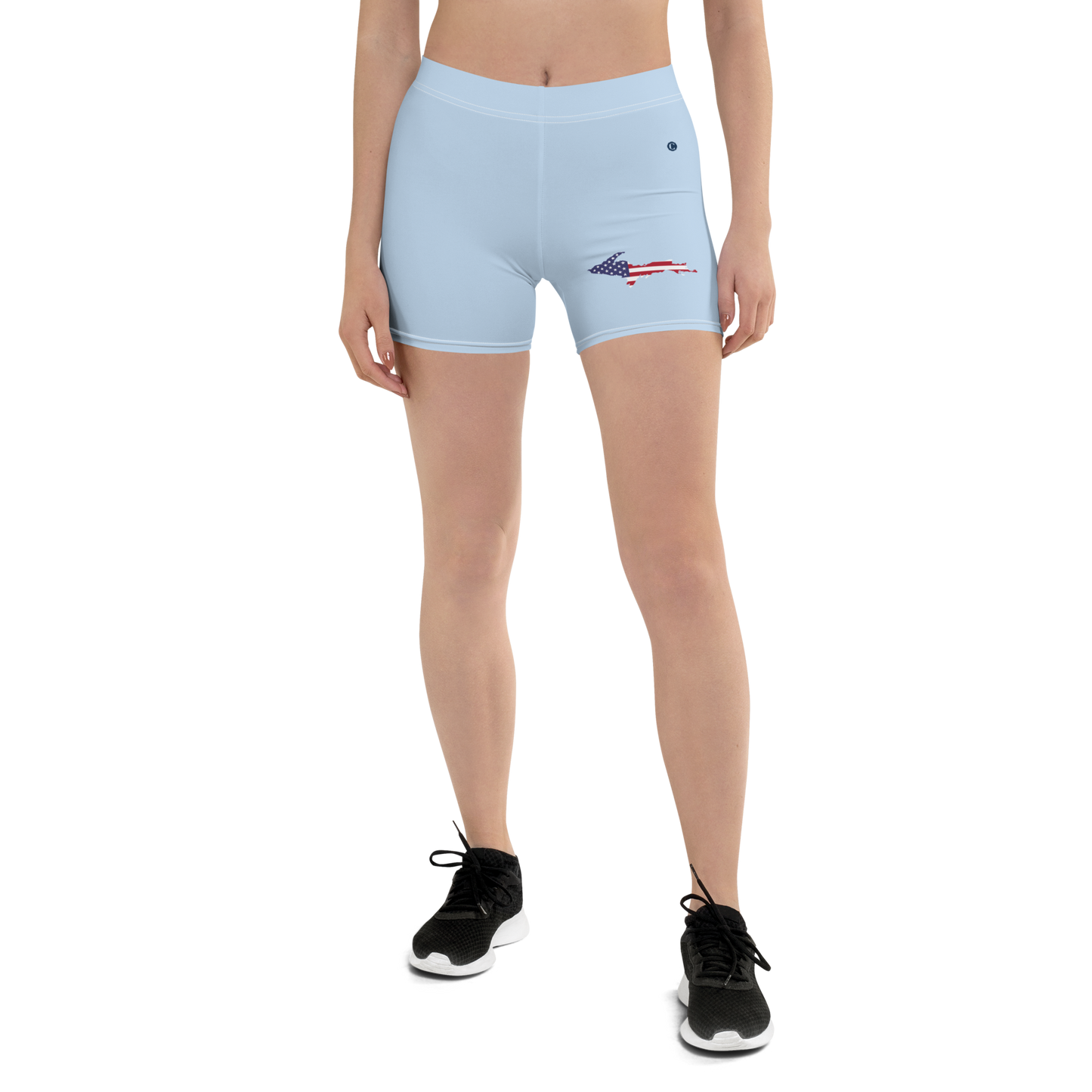 Michigan Upper Peninsula Tight Shorts (w/ UP Outline) | Light Blue