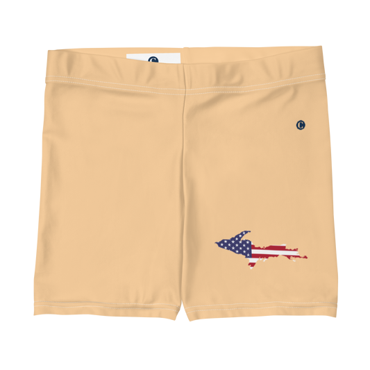 Michigan Upper Peninsula Tight Shorts (w/ UP Outline) | Pale Apricot