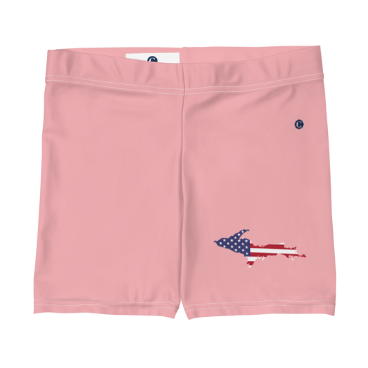 Michigan Upper Peninsula Tight Shorts (w/ UP Outline) | Strawberry Pink