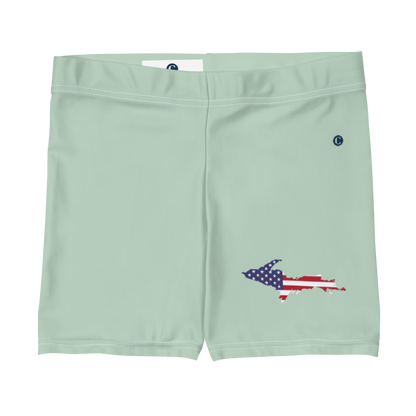 Michigan Upper Peninsula Tight Shorts (w/ UP Outline) | Sea Green