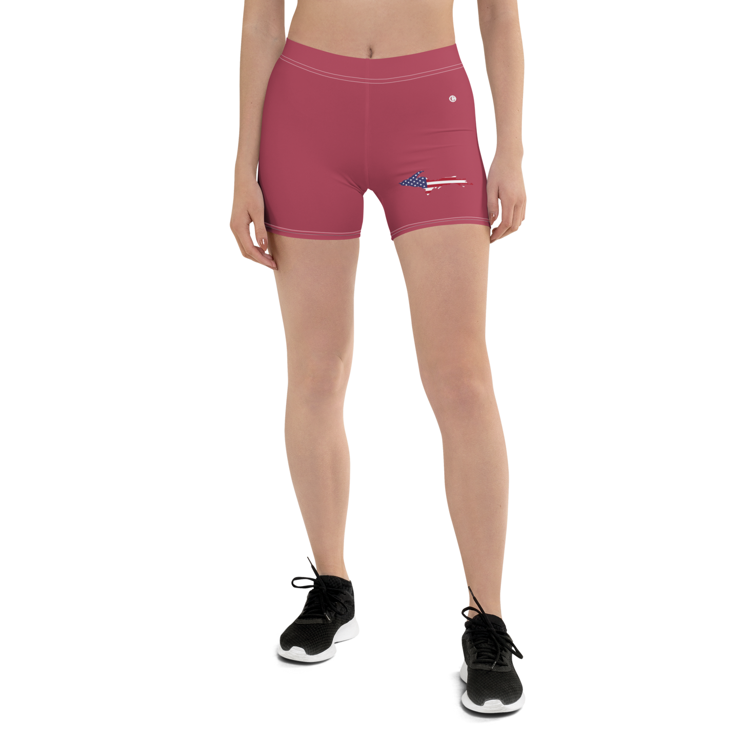 Michigan Upper Peninsula Tight Shorts (w/ UP Outline) | Popstar Pink