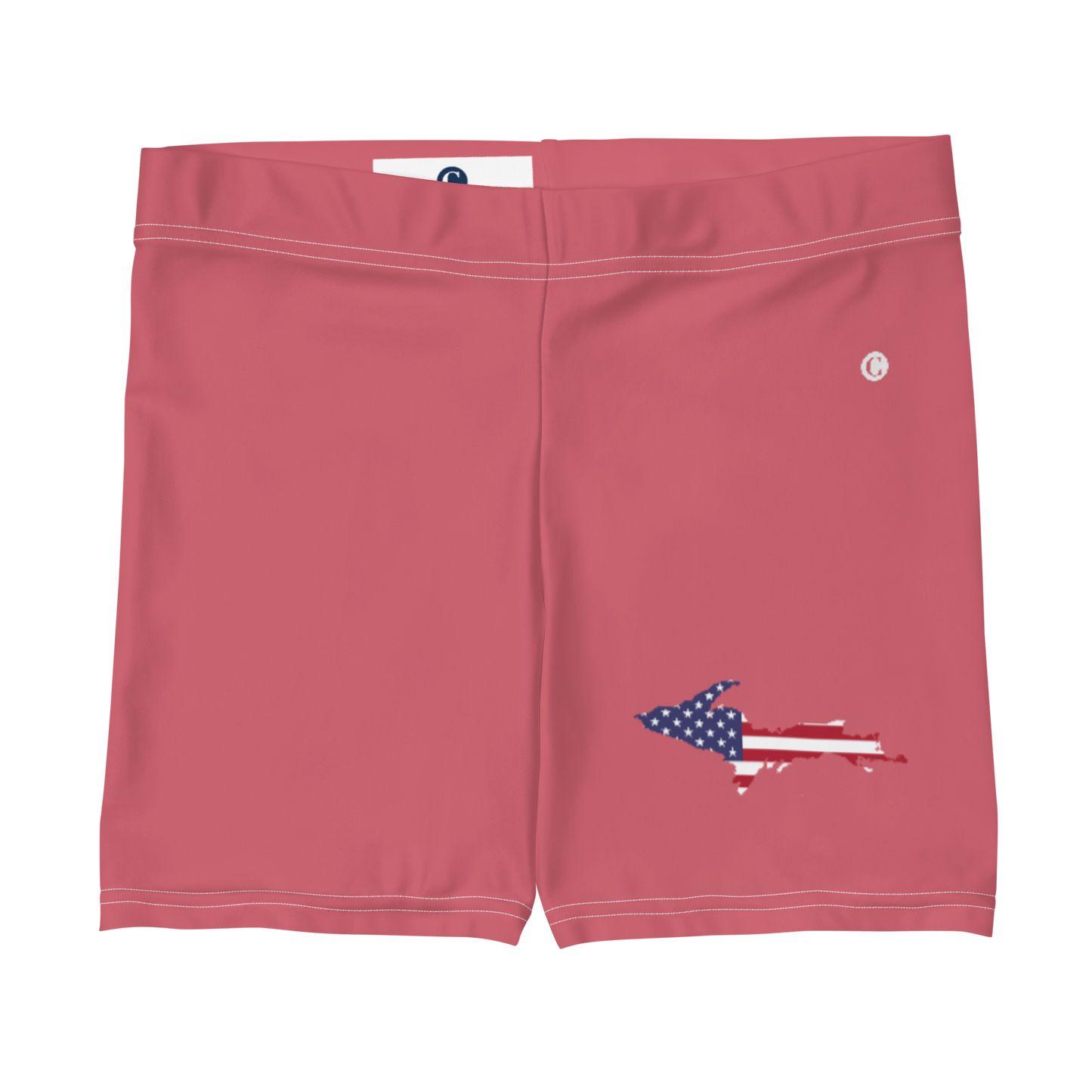 Michigan Upper Peninsula Tight Shorts (w/ UP Outline) | Watermelon Pink