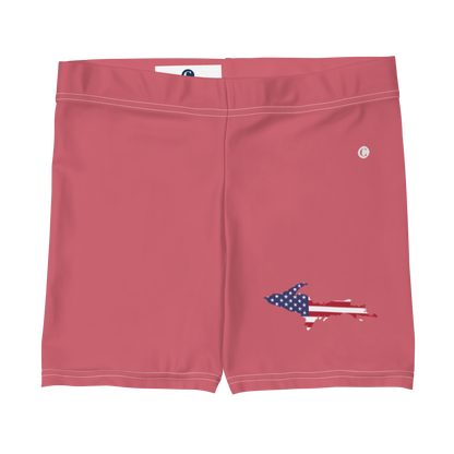 Michigan Upper Peninsula Tight Shorts (w/ UP Outline) | Watermelon Pink