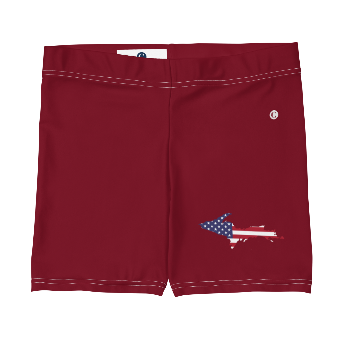 Michigan Upper Peninsula Tight Shorts (w/ UP Outline) | Burgandy