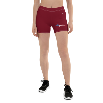 Michigan Upper Peninsula Tight Shorts (w/ UP Outline) | Burgandy