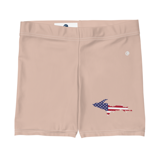 Michigan Upper Peninsula Tight Shorts (w/ UP Outline) | Rose Gold