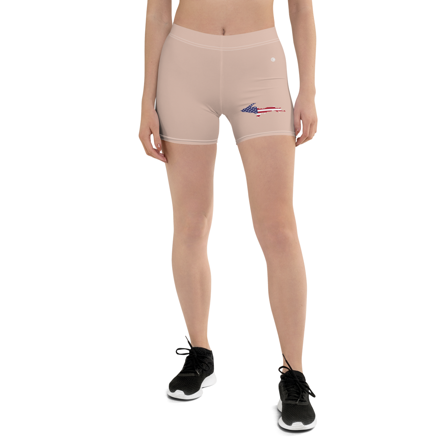 Michigan Upper Peninsula Tight Shorts (w/ UP Outline) | Rose Gold