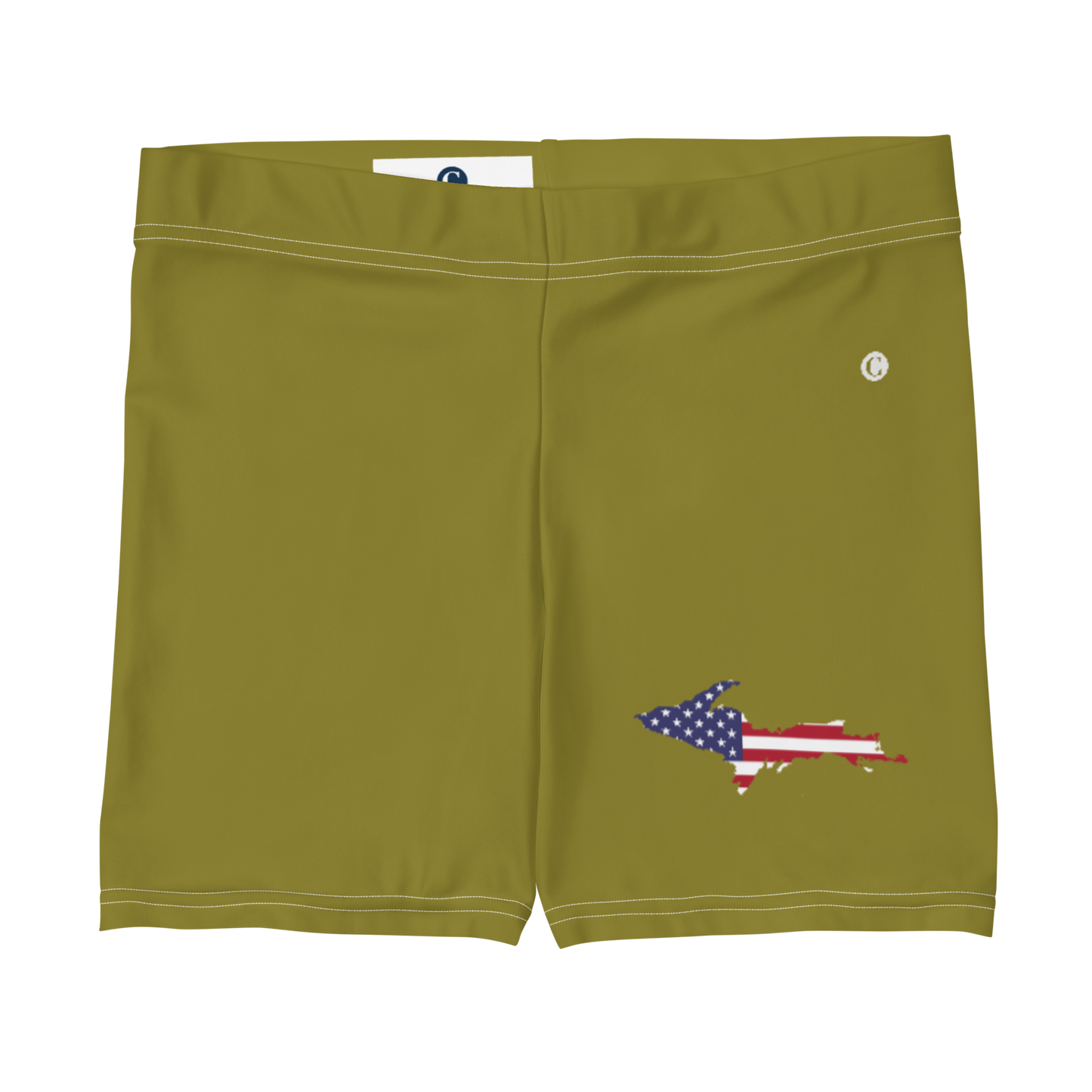 Michigan Upper Peninsula Tight Shorts (w/ UP Outline) | Scrub Gold