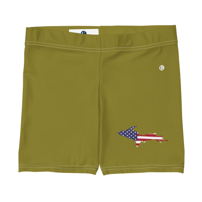 Michigan Upper Peninsula Tight Shorts (w/ UP Outline) | Scrub Gold