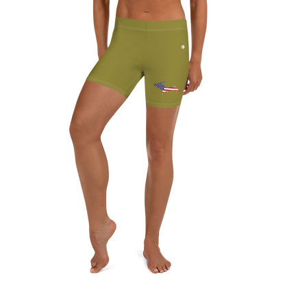 Michigan Upper Peninsula Tight Shorts (w/ UP Outline) | Scrub Gold