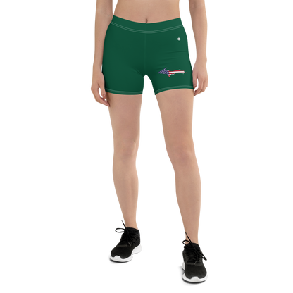 Michigan Upper Peninsula Tight Shorts (w/ UP Outline) | Superior Green