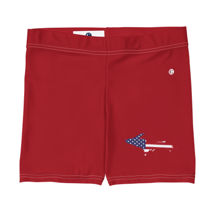 Michigan Upper Peninsula Tight Shorts (w/ UP Outline) | Thimbleberry Red