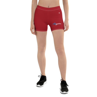 Michigan Upper Peninsula Tight Shorts (w/ UP Outline) | Thimbleberry Red