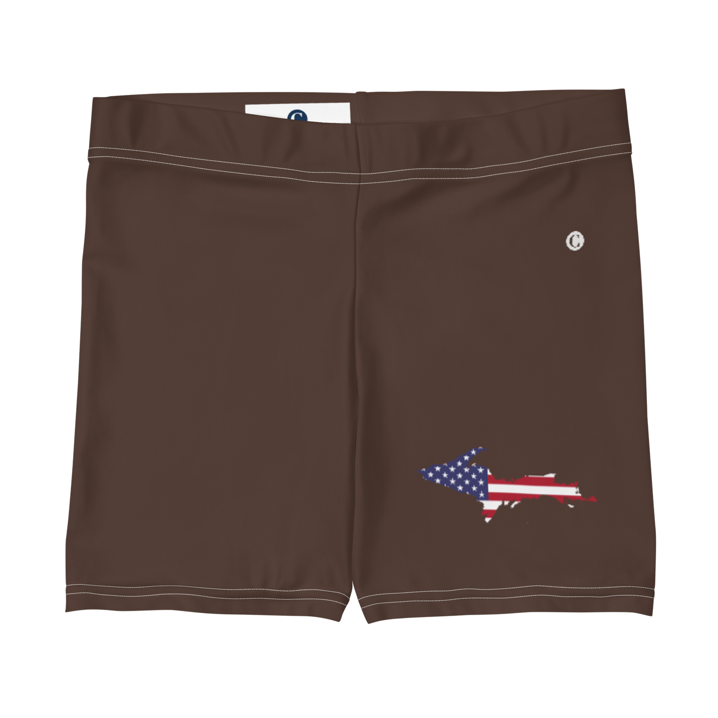 Michigan Upper Peninsula Tight Shorts (w/ UP Outline) | Hickory Color