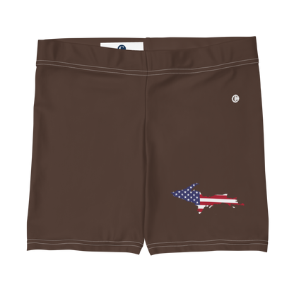 Michigan Upper Peninsula Tight Shorts (w/ UP Outline) | Hickory Color