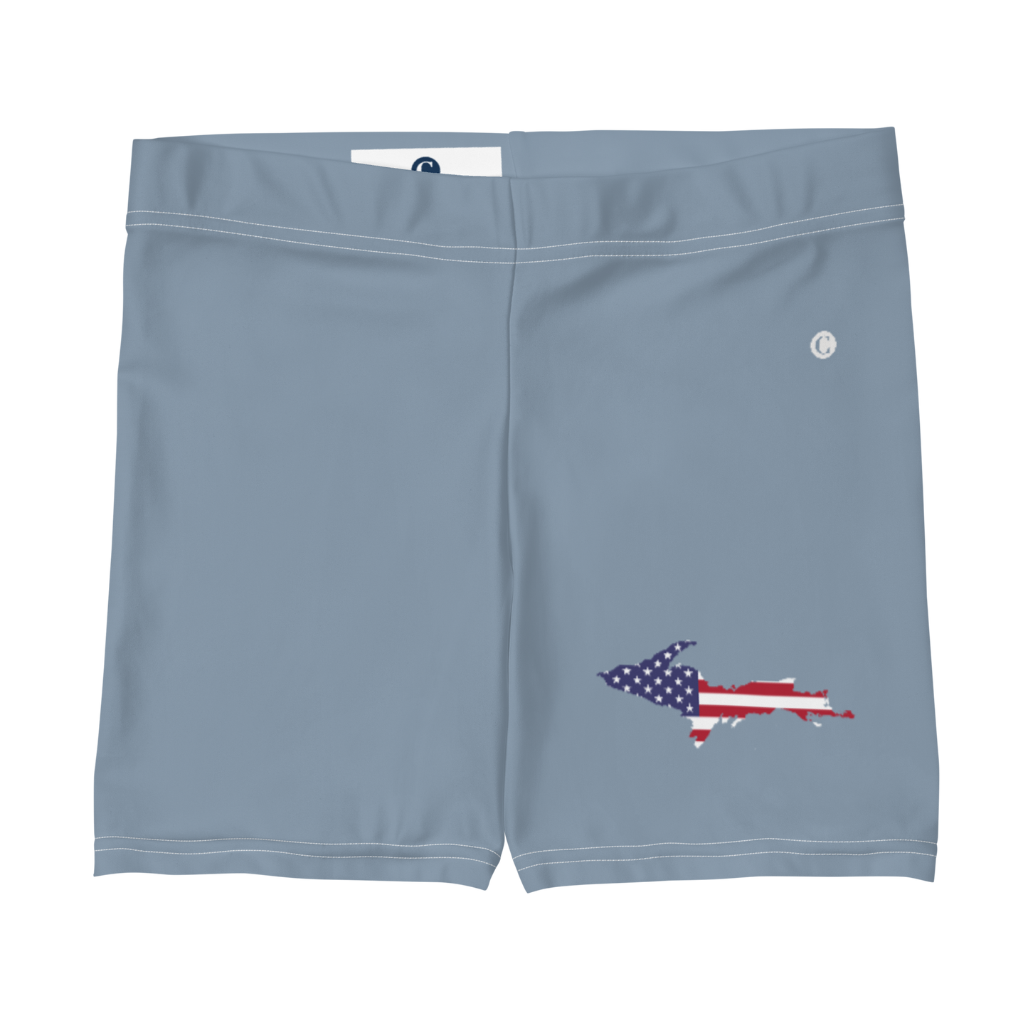 Michigan Upper Peninsula Tight Shorts (w/ UP Outline) | B-24 Grey