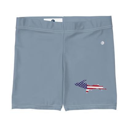 Michigan Upper Peninsula Tight Shorts (w/ UP Outline) | B-24 Grey