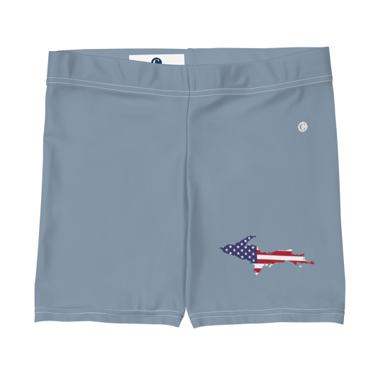 Michigan Upper Peninsula Tight Shorts (w/ UP Outline) | B-24 Grey