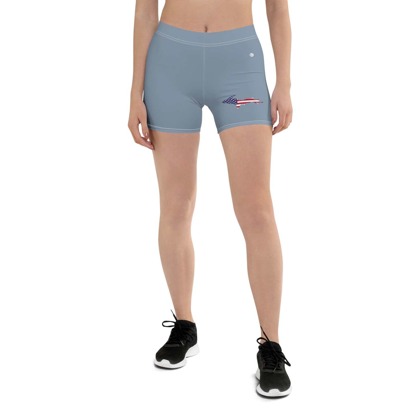 Michigan Upper Peninsula Tight Shorts (w/ UP Outline) | B-24 Grey