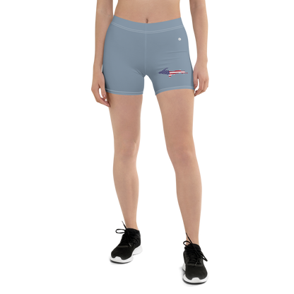 Michigan Upper Peninsula Tight Shorts (w/ UP Outline) | B-24 Grey