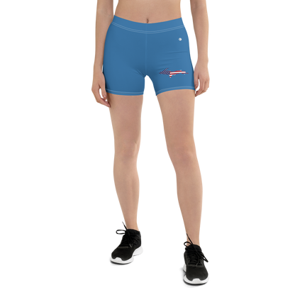 Michigan Upper Peninsula Tight Shorts (w/ UP Outline) | Lake Michigan Blue