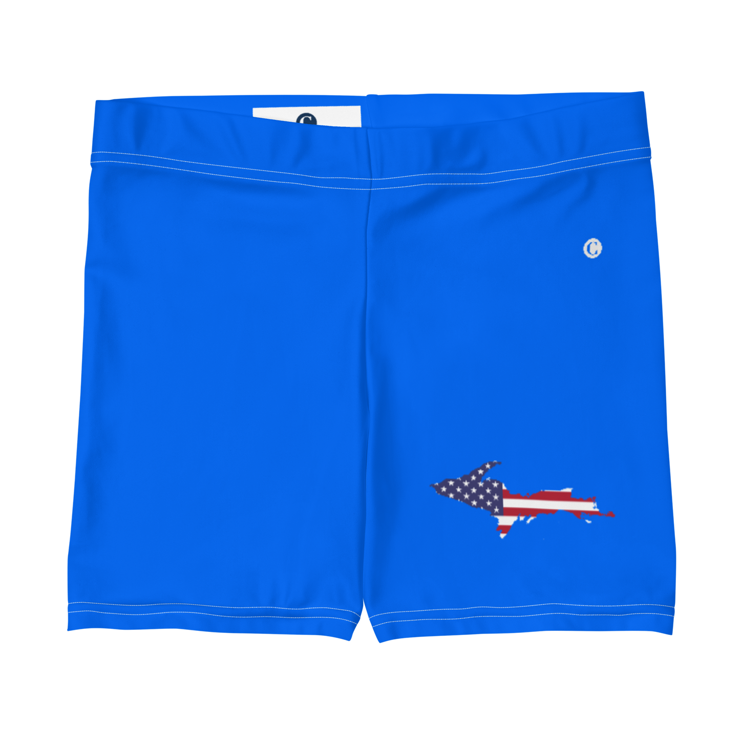 Michigan Upper Peninsula Tight Shorts (w/ UP Outline) | Motor Town Blue