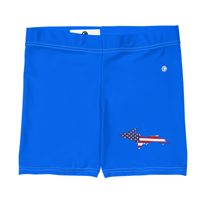 Michigan Upper Peninsula Tight Shorts (w/ UP Outline) | Motor Town Blue