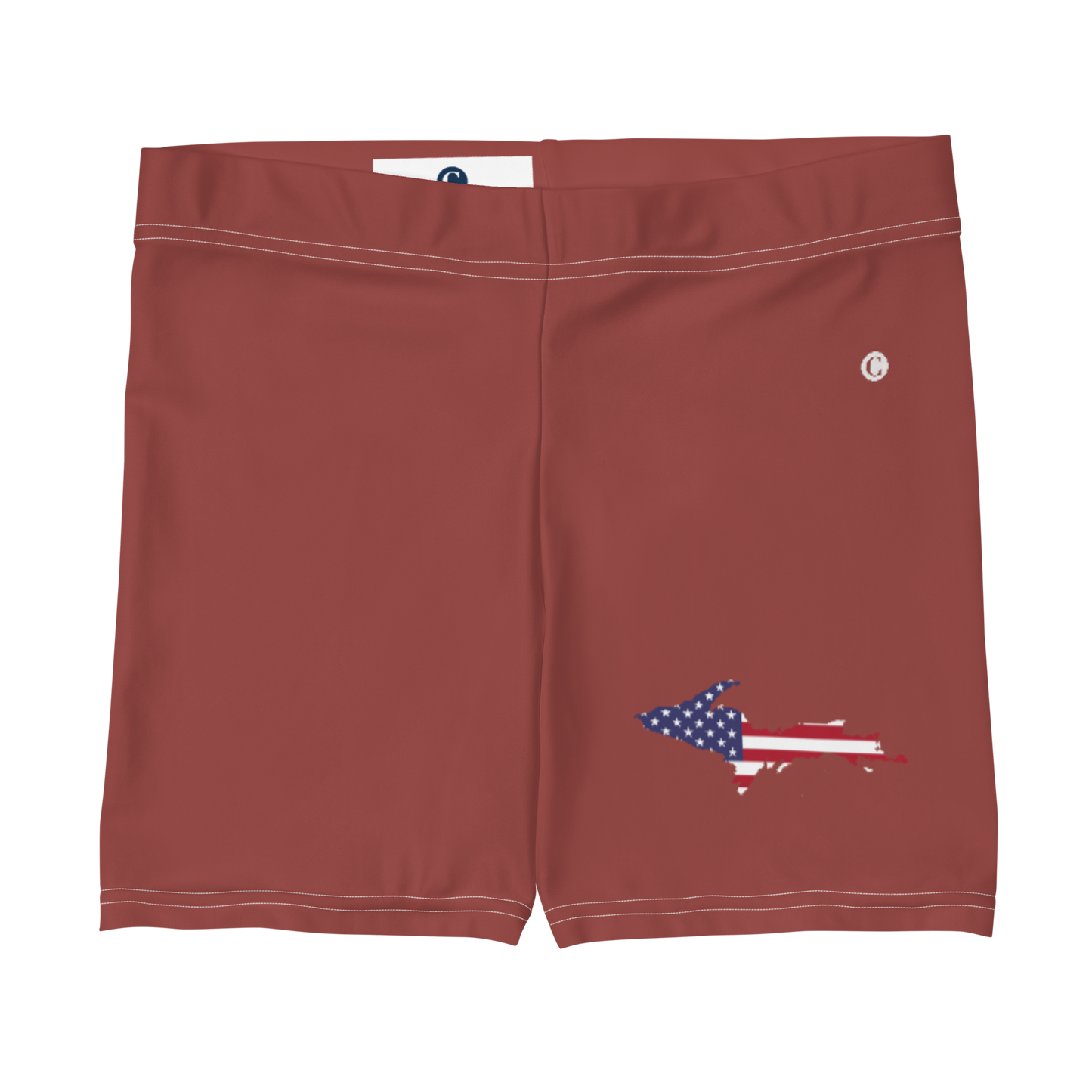 Michigan Upper Peninsula Tight Shorts (w/ UP Outline) | Ore Dock Red